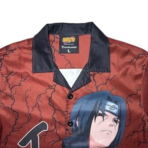 Hypland Naruto Itachi Button Up Mens Large Short Sleeve Graphic Shirt